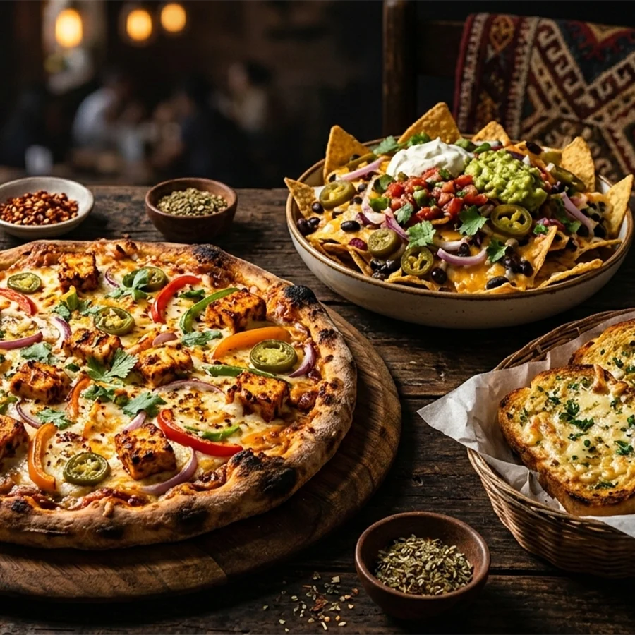 Indian Fusion Pizza Cheesy Bites